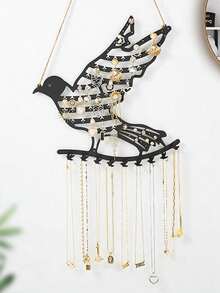 1pc Wall-Mounted Butterfly Shaped Jewelry Organizer, 7-Tier Metal Hollow Jewelry Box, Necklace & Earring Display Rack, Valentine's Day Gift - Multicolor - View 8