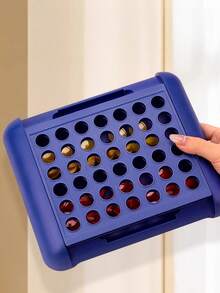 1pc 2-In-1 Four-In-A-Row & Tic Tac Toe 3D Stacking Game, Portable Foldable Board Game Toy, Compact Travel Pocket Size Game Set, Christmas Party & Camping Outdoor Game Toy