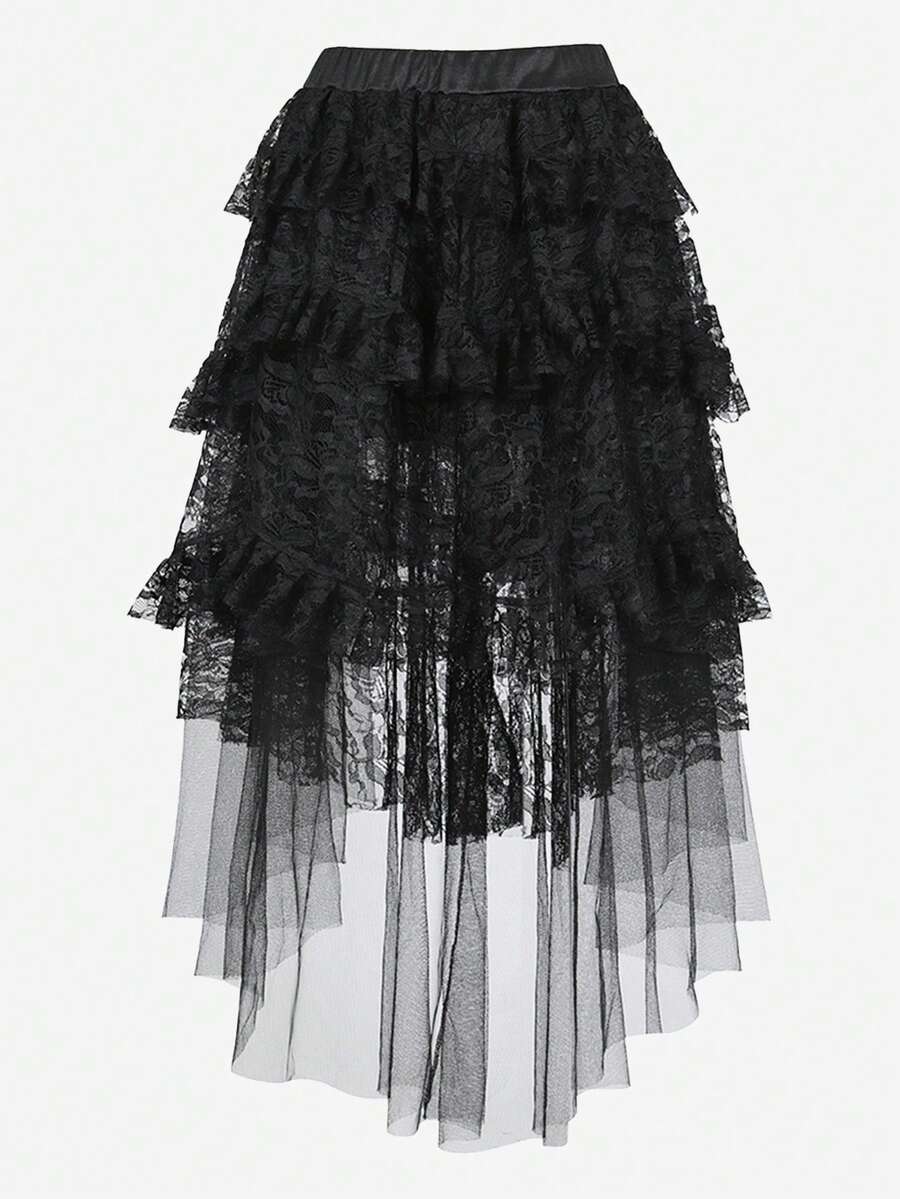 Valentine Outfits For Women,Black Lace Elegant Dress Women's Steampunk Costume Renaissance Skirt Victorian Cosplay Costume - màu đen - Xem 1