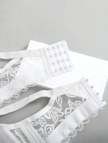 1pc Lace Bra, Women's Bra, Padded Bra, Women's Underwire Bra, Adjustable Strap Bra, Women's Comfortable Lingerie - White - View 10