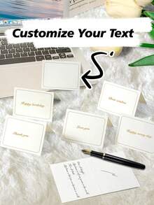 1 张可定制贺卡，带有个性化文字、姓名、艺术字体、白色折叠生日、情书、礼物、信封，适用于礼物、生日、派对、婚礼邀请函、乔迁、圣诞节、情人节、宴会门票，适合男士、女士、情侣、母亲、父亲学校用品、返校 - 彩色 - 查看 7