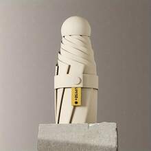 Travel Mini Umbrella For Purse With Case Small Compact UV Sun Protection Sun Lightweight Tiny Pocket Umbrella For Women Girls And Men - Warm sand color - 查看 5