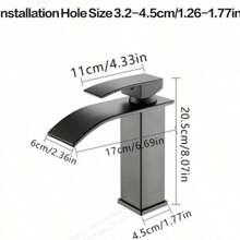 Bathroom Waterfall Faucet, Stainless Steel Square Spout Sink Faucet, Mirror Finished Hot And Cold Water Basin Faucet
