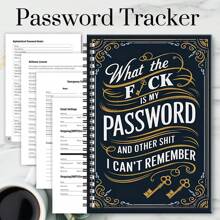 Cuaderno espiral con contraseña interesante, libro de almacenamiento de contraseñas: nunca talla grande volverás a perder tus contraseñas, diario de recuperación de contraseñas, para inicios de sesión en Internet y computadora, registro de sitios web, nombre de usuario, contraseña, almacenamiento de contraseñas en el hogar u oficina, artículos de oficina