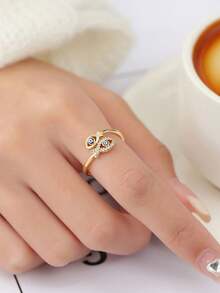 1 件极简主义小丑鱼眼电镀戒指