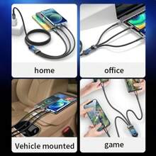 Intelligent Charging Assistant! 3-In-1 Fast Charging Cable 100W Flash Charger Cable, Compatible With Multiple Platforms, One Step Ahead, Improving Usage Efficiency! Compatible With IPhone, Android, Camera, MP3 Universal Adapter