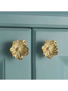 Núm tủ quần áo bằng vàng, Núm hoa cho ngăn kéo tủ quần áo, Núm tủ bằng đồng thau hình hoa, Tay nắm và núm trang trí cổ điển, Tay nắm tủ bếp, Phụ kiện tủ phòng tắm - Nhiều màu - Xem 1