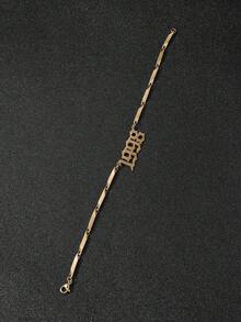 1 Pc Modern Minimalist Style Steel Color Year Digital Time Stick Chain Bracelet Men's Daily Life - Yellow Gold - View 2