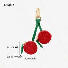Minimalistische süße Obst-förmige Schlüsselanhänger, Münzbörse, Erdbeere, Kirsche, Blaubeere, Mini Obst Serie, Ornament für Taschen