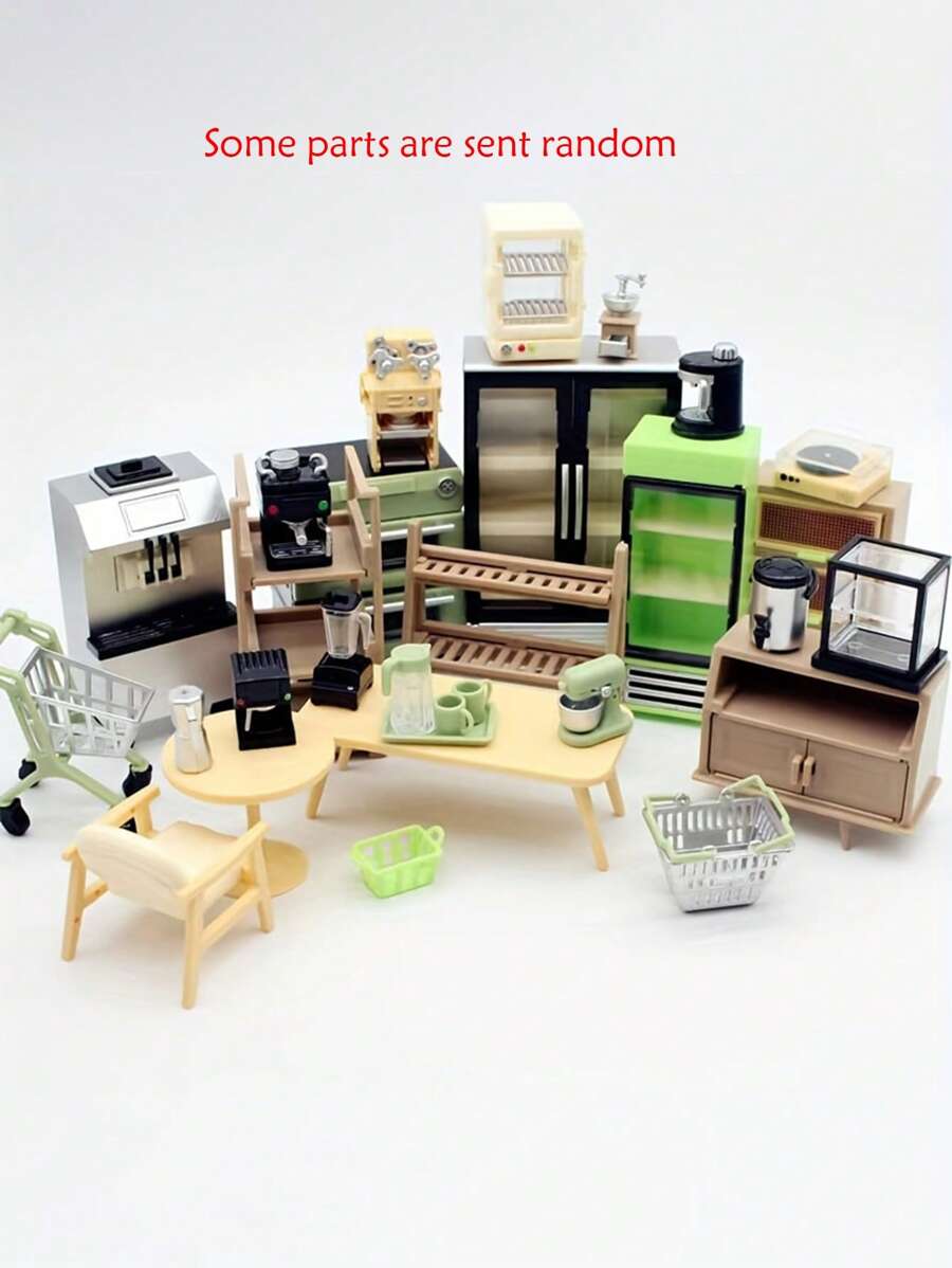 1 Stück Mini simulierter Winkelschleifer, Verpackungsmaschine, Teekanne, Teebrett, Sofa, kreatives Jugendspielzeug für Milchtee-Shop, Kaffee-Shop, 1:12 Skala Mini-Deko, Kulissenrequisiten, Urlaubsgeschenk, zufällige Farbe