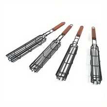 烧烤网夹线加密肉菜夹板圆形烧烤架户外室内野外烧烤用具聚会家用