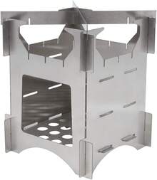 Estufa para Acampar Plegable, Estufa para Acampar Plegable Quema de Leña Estufa de Leña Plegable Portátil de Acero Inoxidable Estufas de Leña para Acampar Al Aire Libre Viajes Senderismo Picnic Estufa - 1 - Ver 9