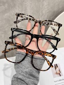 1/3 Pairs Leopard Print Casual PC(Polycarbonate) Unisex Transparent Glasses, Cute & Versatile For Daily, Office, School Use, All Season - Multicolor - View 6