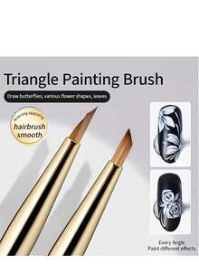 Aihh 3 件套美甲画笔，花卉、蝴蝶和叶子图案美甲画笔工具 - 黃色 - 查看 5