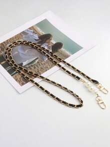 1 Bag With Shoulder Strap, Simple Style, Thin Chain, Diagonal Span, Zinc Alloy Material, DIY Accessory, Adjustable And Retractable Bag Chain, Mobile Phone Hanging Rope Chain, Bag Chain, Mobile Phone Hanging Rope Chain, Women's Shoulder Strap