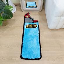 1 Pack Blue Lighter Tufted Rug Art Rug For Bedroom Living Room Retro Rainbow Fluffy Anti-Slip Bath Bathroom Rug Nonslip Mat Home Decor (31.5X9.4 Inch) - 藍色 - 查看 1