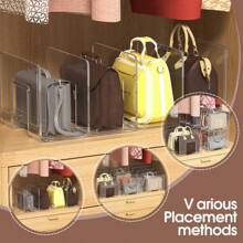 1/2/4件装透明极简收纳架，亚克力材质，多功能隔层收纳架，易于擦拭清洁，适用于衣柜/壁橱、手提包/衣物/鞋子收纳，加厚极简桌面文件收纳架，办公用品收纳架/书挡/书架