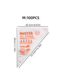 100 个重型一次性塑料裱花袋，加厚糕点袋 - 耐用、防滑，适用于蛋糕装饰、烘焙、糖霜和厨房工具、家庭和专业面包师烘焙用品、蛋糕装饰必需品 - 橘色 - 查看 9