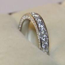 1PC Dazzling Women's Fashion Wedding Band Engagement Zirconia Ring Party Birthday Anniversary Christmas Gifts For Women Girlfriend Fine Jewelry Size 5-11# - Silver - View 4
