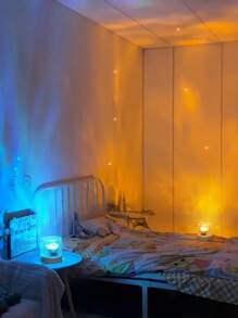 1 confezione Lampada da tavolo con luce notturna a tipo C rotonda, lampada creativa da comodino con effetto di onde rotanti, lampada atmosferica a fiamma con 16 colori e effetto diamante, con telecomando, luce notturna RGB per camera da letto con design a onde rotanti, adatta per camere dei bambini, camere da letto, corridoi