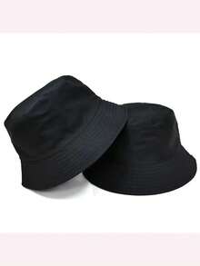 1 件男女通用双面纯色户外太阳帽，时尚防晒渔夫帽 - 彩色 - 查看 4