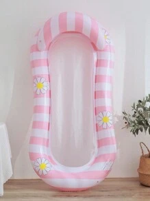 1 pieza de equipo de natación, tumbona inflable, silla flotante a rayas, cama flotante de red de hamaca acuática, balsa inflable, adecuada para playa, piscina, fiesta