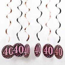 1set Rose Gold PVC Spiral Happy Birthday Swirl 18/21/30/40/50/60/70/80 Years Old Hanging Ornaments Birthday Party Decorations Birthday Decor