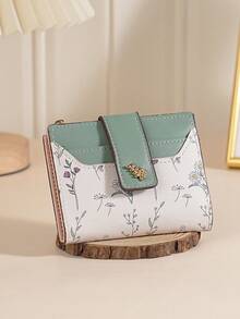 1pc Creative New Fashionable Cute Elegant Floral Short Wallet, Multi-Card Slots Card Holder, Compact Portable Coin Purse, High-End Women Multi-Functional Student Wallet, Multi-Functional Storage Bag, Can Hold Lipstick, Hair Clips, Jewelry, ID, Driver's License, Cards, Cables, Earphones, Coins, Keys, Suitable As Gift For Family, Friends, Valentine's Day, Souvenir - Multicolor - View 11