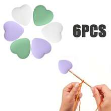 6-16pcs Silicone Heart-Shaped Knitting Needle Protectors, Knitting Accessories And Supplies For Beginners, DIY Crafts, Knitting And Crochet Tools, Needle Tip Covers In Lavender Purple, White, Grass Green, Cream, Rose Pink, Turquoise Blue - Multicolor - View 36