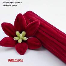 200/250/371/500 piezas Limpiadores de pipas mixtos en rojo con video tutorial. Tallo de chenilla plegable para manualidades, limpiador de pipas de Navidad para manualidades DIY y limpieza, suministros de manualidades, artesanía y decoración, regalo de graduación, regalo de cumpleaños - Serie roja - Ver 17