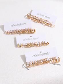 48/36/12 Pcs Retro Punk Style Women Earrings Set, Elegant Heart & Square Faux Pearl Earrings, Charming Jewelry For Women, Suitable For Daily Life, Parties, Festivals, Perfect Holiday Gift - Gold - View 6