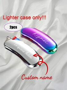 2 PIEZAS Funda/Estuche personalizado con letras para encendedor BIC, para regalo personalizado de padrinos de boda, Día del Padre, para hombres, novio, fumador de cigarros, cumpleaños J5