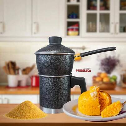Panela Cuscuzeiro Nordestino Pequeno Porção Individual 2 em 1 Cozimento a Vapor