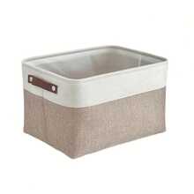 Cestas de almacenamiento grandes con asas, contenedores de almacenamiento de tela para organizar ropa, juguetes, libros, cesta de almacenamiento de lona para oficina, dormitorio, armario, guardería, lavandería (Blanco y Gris)