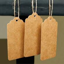 10-300pcs Blank Kraft Paper Tags, DIY Handmade Heart Hollow Gift Tags With Jute Twine, Suitable For Wedding Party Decoration, Candy Box Packaging, Gift Tags, Message Cards - Multicolor - View 2