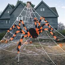 Decoración de araña de 200cm para Halloween, araña peluda realista para decorar jardín, casa embrujada y exteriores para Halloween