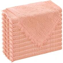 6/12/18 件纯色布餐巾，带流苏，适合婚礼、聚会、派对和日常使用