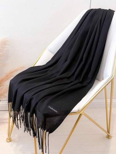 1pc 190*70cm Outdoor Classic Solid Color Windproof Shawl, Fashionable Unisex Thin Scarf, Suitable For Air-Conditioned Rooms, Extra Large Scarf To Keep Warm  Winter Fall