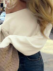ii Casual Women's Asymmetric Off-Shoulder Sweater With Stylish Design