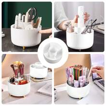 1 Peça Organizador de Pincel de Maquiagem, Organizador de Pincel de Maquiagem Giratório a 360°, Copo para Pincéis de Maquiagem com 5 Compartimentos para Cosméticos, Esmalte de Unha, Material de Arte, Organizador de Bancada para Banheiro, Copo para Pincéis de Maquiagem para Penteadeira, Organizadores de Maquiagem Giratórios com 5 Compartimentos para Cosméticos, Batom, Caneta