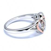 1PC Dazzling Women's Fashion Heart Ring Bride Wedding Band Engagement Party Birthday Anniversary Christmas Gifts For Women Girlfriend Fine Jewelry US Size 5-11# - 金色 - 查看 4