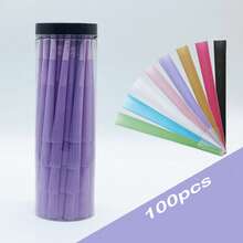 100/50pcs Natural Pre-Rolled Cones Rolling Papers - King Size Ultra Thin & Slow Burning Smoking Cones With Tips/Tubes - Trumpet Tube Rolling Paper For Holiday/Valentine's Gifts & Smoking Accessories - Violet Purple - View 2