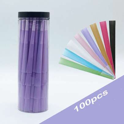 100/50pcs Natural Pre-Rolled Cones Rolling Papers - King Size Ultra Thin & Slow Burning Smoking Cones With Tips/Tubes - Trumpet Tube Rolling Paper For Holiday/Valentine's Gifts & Smoking Accessories