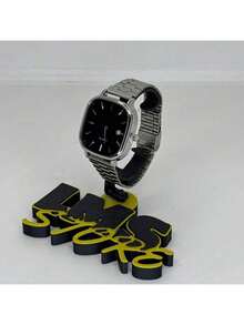 Men's Retro Vintage Classic Square Silver/Blue Watch - MSC BẠC / ĐEN - Xem 2