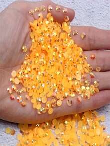 2000 buah Rhinestone Resin Datar Oranye AB 3-6mm, Permata Jelly Bulat, Cocok untuk Membuat Aksesoris, Sepatu, Pakaian, Kosmetik, Tas, Dekorasi, dan Lainnya - Jeruk ab - View 4