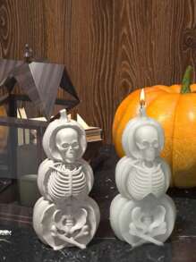 1 Set Of 3 Pumpkin Skull Shaped Silicone Mold, DIY Halloween Skull Incense Candle Gypsum Home Decor, Silicone Molding