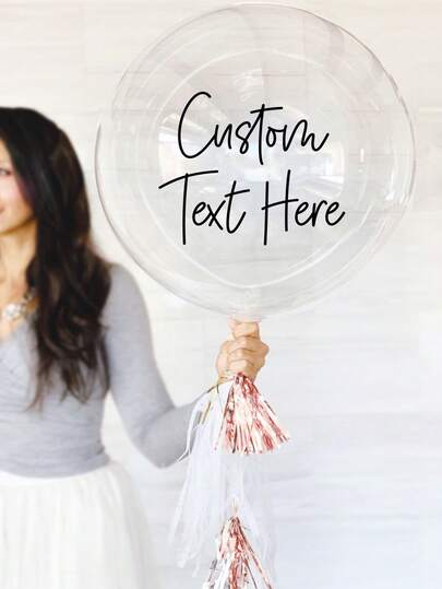 1pc Customizable Transparent Balloon, Personalized Name Balloon, Design Your Own Balloon, Valentine's Gift, Birthday Party, Wedding Decoration, Balloon Wall/Door, Personalized Party Decor, Anniversary Party, Engagement Party Decor, Kids Art Activity, Home Living, Create Holiday Atmosphere, Souvenir
