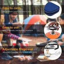 Portable Mini Camping Gas Stoves, Camping Picnic Cooker Burner With Storage Bag - Silver - View 6