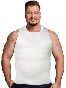 Gynecomastia Compression Shirt For Men - Slimming Undershirt Tank Top - trắng - Xem 1