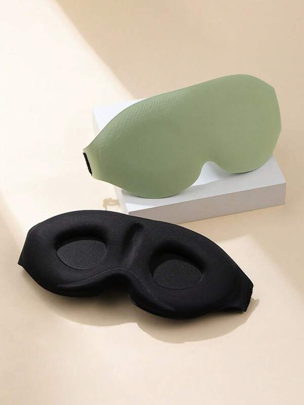 1 pieza Antifaz 3D ultra suave para dormir y viajar, con correa ajustable, parche de sombreado cómodo en rosa/negro, perfecto para descanso nocturno y siestas, máscara para dormir, artículos esenciales de viaje, accesorios de viaje, vacaciones, verano, vacaciones, regreso a la escuela, almohada de viaje, bolsa para el cuello, accesorios escolares, artículos escolares
